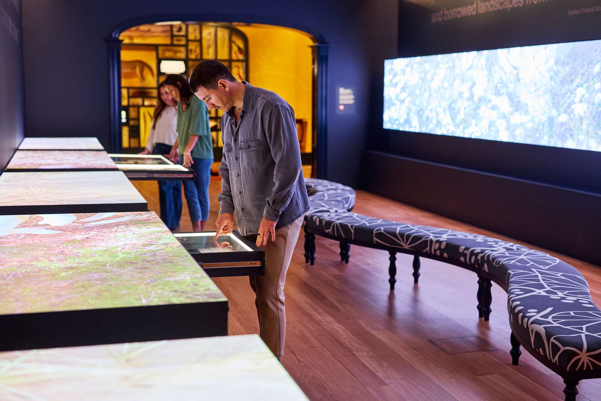 Seeing Sydney Knowing Country Exhibition at the Museum of Sydney Wilami Wunmabil Trail before and after showing waterways